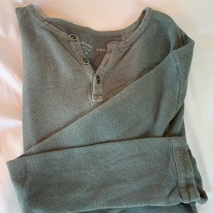 Men's John Varvatos Long Sleeve Henley  - Soft Gray (M)